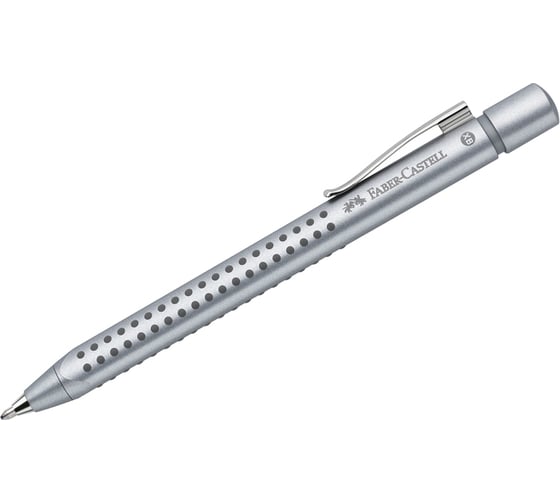 Автоматическая шариковая ручка Faber-Castell grip 2011 синяя, 1,4 мм, трехгранный, серебряный корпус 144111 1