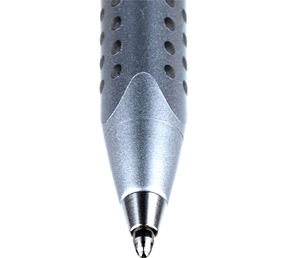 Автоматическая шариковая ручка Faber-Castell grip 2011 синяя, 1,4 мм, трехгранный, серебряный корпус 144111