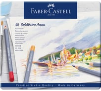 Художественные акварельные карандаши Faber-Castell goldfaber aqua, 48 цветов, металлическая коробка 114648