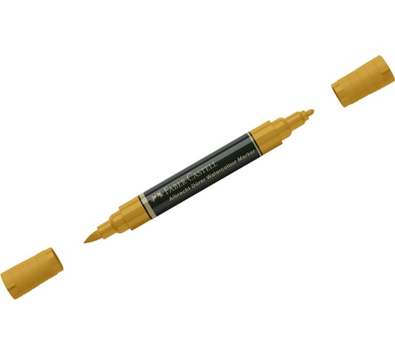 Пигментированный акварельный маркер Faber-Castell albrecht dürer, цвет 268 зеленое золото, двухсторонний, кистевой/пулевидный 160468