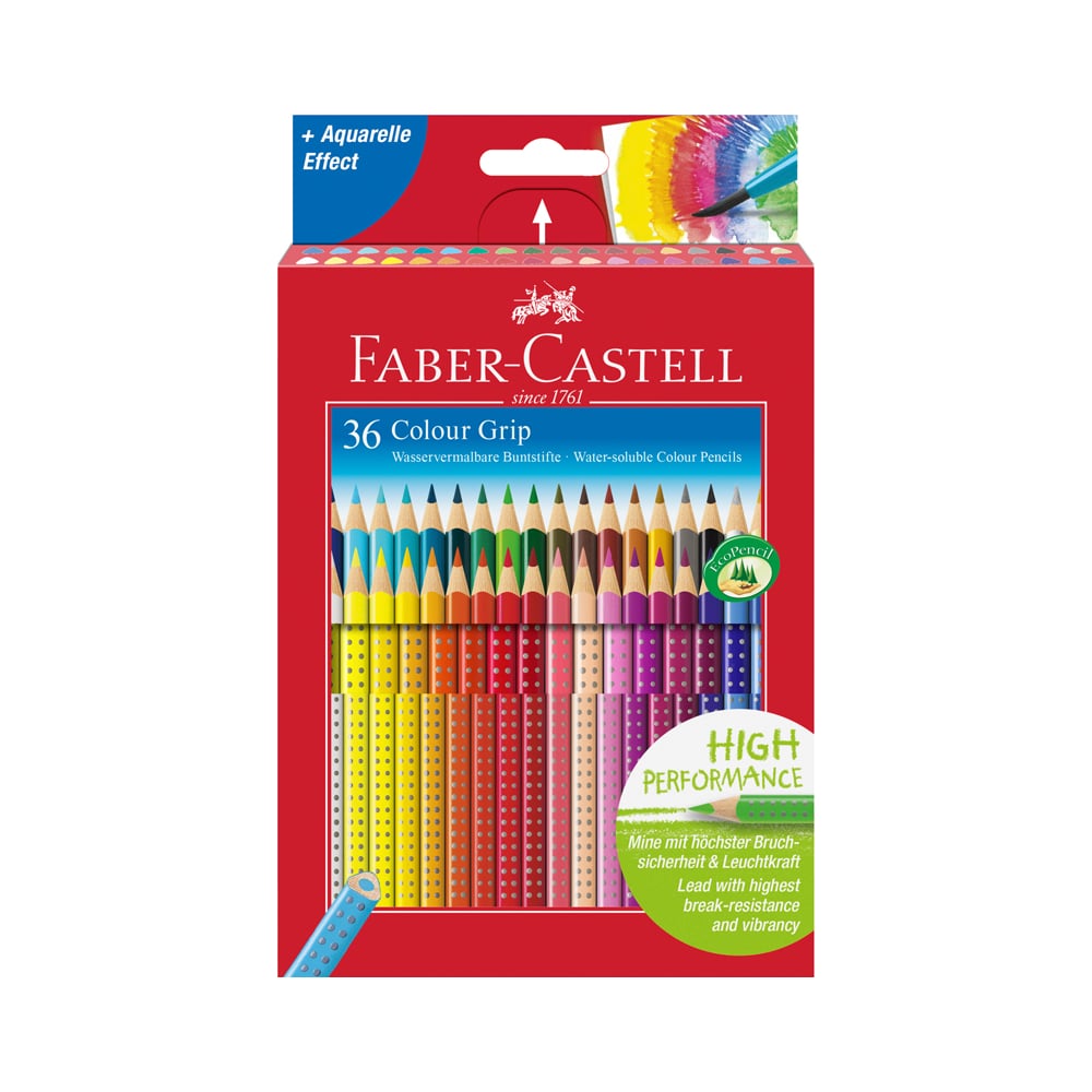 Цветные карандаши Faber-Castell grip, 36 цветов, трехгранные ...