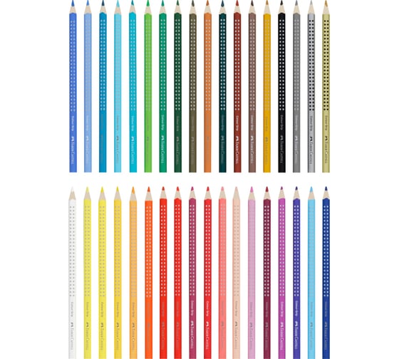Цветные карандаши Faber-Castell grip, 36 цветов, трехгранные, заточенные, картонная коробка, европодвес 112442