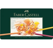 Цветные карандаши Faber-Castell художественные polychromos, 36 цветов, заточенные, металлическая коробка 110036