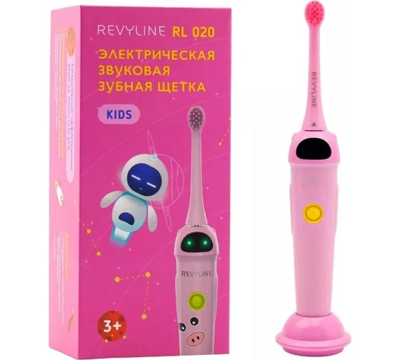Детская электрическая зубная щетка Revyline RL020, цвет розовый 5400
