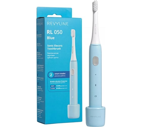 Электрическая звуковая зубная щетка Revyline RL 050, цвет голубой 6393