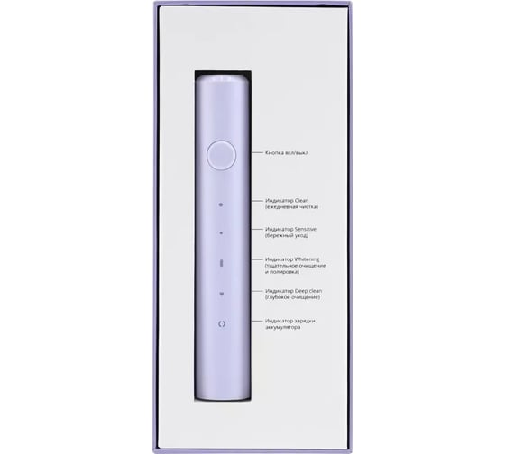 Электрическая звуковая зубная щетка Revyline RL 040, цвет фиолетовый 6512