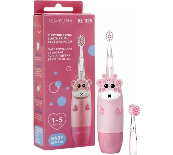 Звуковая зубная щетка Revyline RL 025 Baby, Pink 6111