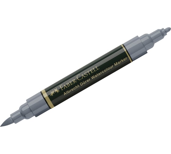 Пигментированный акварельный маркер Faber-Castell albrecht dürer, цвет 233 холодный серый iv, двухсторонний, кистевой/пулевидный 160533