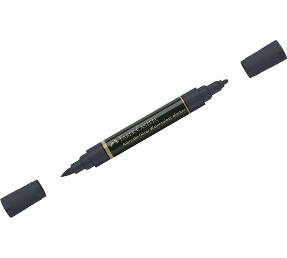 Пигментированный акварельный маркер Faber-Castell albrecht dürer, цвет 235 холодный серый vi, двухсторонний, кистевой/пулевидный 160535