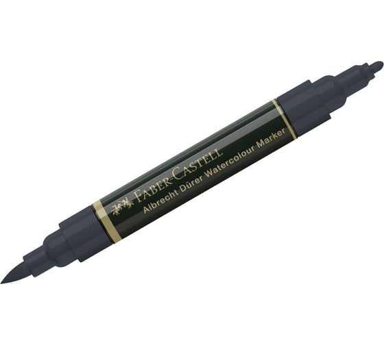 Пигментированный акварельный маркер Faber-Castell albrecht dürer, цвет 235 холодный серый vi, двухсторонний, кистевой/пулевидный 160535