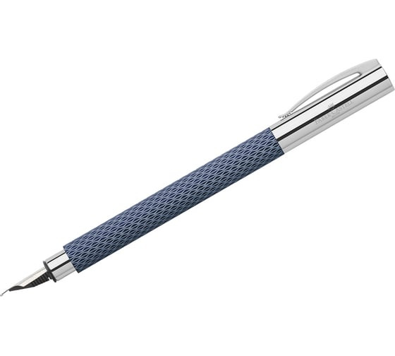 Перьевая ручка Faber-Castell ambition opart deep water синяя, м 0.75 мм, корпус глубокий синий, картонная коробка 147120