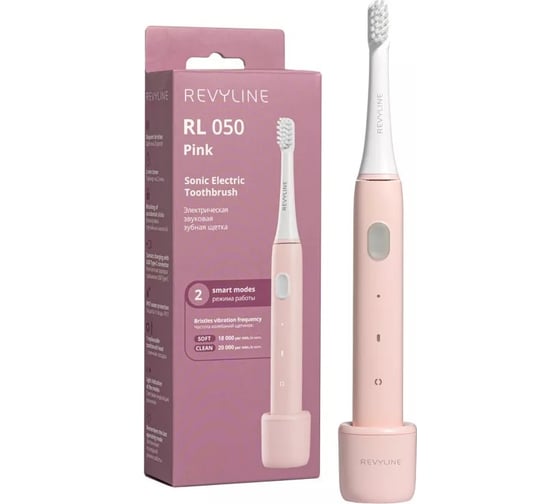 Электрическая звуковая зубная щетка Revyline RL 050, цвет розовый 6394