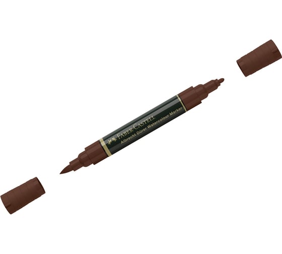 Пигментированный акварельный маркер Faber-Castell albrecht dürer, цвет 175 темная сепия, двухсторонний, кистевой/пулевидный 160475