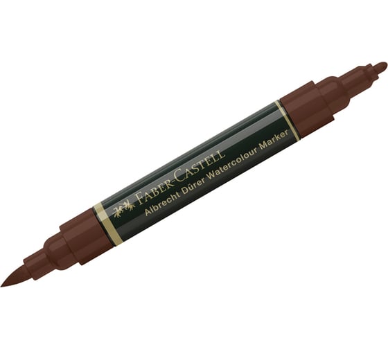 Пигментированный акварельный маркер Faber-Castell albrecht dürer, цвет 175 темная сепия, двухсторонний, кистевой/пулевидный 160475