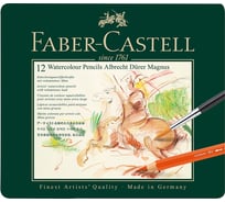 Художественные акварельные карандаши Faber-Castell albrecht dürer magnus, 12 цветов, утолщенный, заточенный, металлическая коробка 116912
