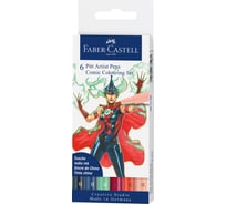 Набор капиллярных ручек Faber-Castell pitt artist pens comic colouring brush, ассорти, 6 шт, европодвес 267196