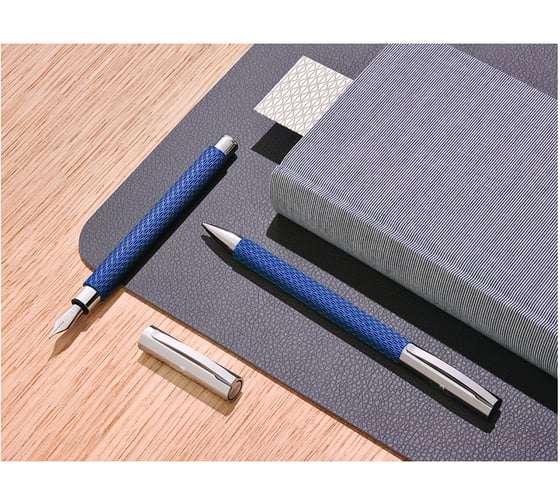 Шариковая ручка Faber-Castell ambition opart deep water черная, 1,0 мм, поворотный, корпус глубокий синий, индивидуальная упаковка 147125