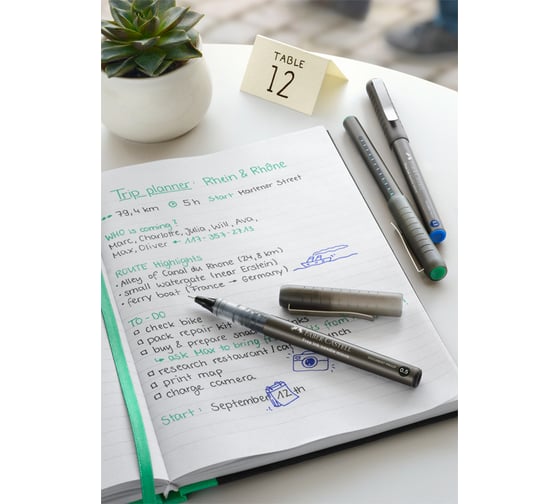 Ручка-роллер Faber-Castell free ink needle черная, 0.7 мм, одноразовая 348299