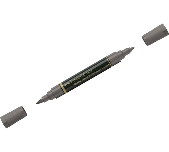 Пигментированный акварельный маркер Faber-Castell albrecht dürer, цвет 273 теплый серый iv, двухсторонний, кистевой/пулевидный 160573