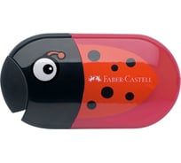 Пластиковая точилка Faber-Castell с ластиком ladybug 2 отверстия, контейнер 183526