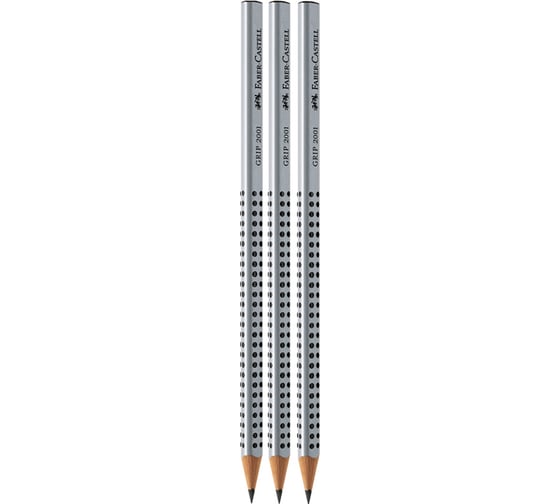 Набор чернографитных карандашей Faber-Castell grip 2001 3 шт, hb/b/2b, заточенные, блистер 263437