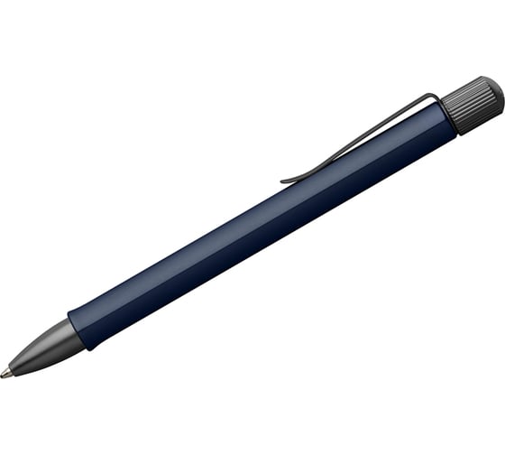 Автоматическая шариковая ручка Faber-Castell hexo черная, 1,0 мм, поворотный, шестигранный, синий корпус, картонная коробка 140544 1