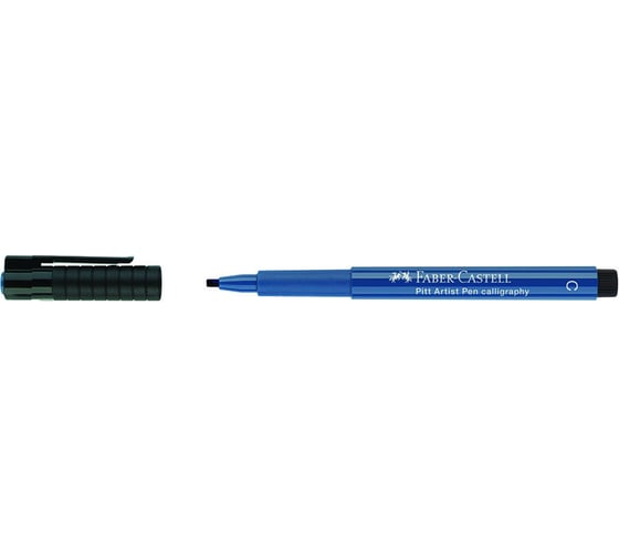 Капиллярная ручка Faber-Castell pitt artist pen calligraphy цвет 247 индантреновый синий, с 2.5 мм, пишущий узел каллиграфический 167547