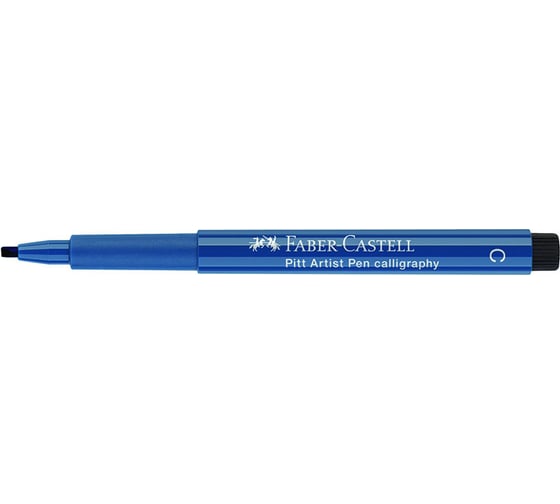 Капиллярная ручка Faber-Castell pitt artist pen calligraphy цвет 247 индантреновый синий, с 2.5 мм, пишущий узел каллиграфический 167547