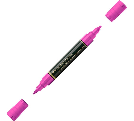 Пигментированный акварельный маркер Faber-Castell albrecht dürer, цвет 125 средне-фиолетово-розовый средний, двухсторонний, кистевой/пулевидный 160425