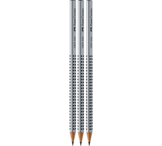 Набор чернографитных карандашей Faber-Castell grip 2001 3 шт, h/hb/2b, заточенный, блистер 263215 1