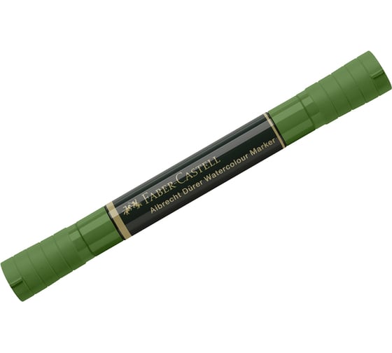 Пигментированный акварельный маркер Faber-Castell albrecht dürer, цвет 167 перманентный оливково-зеленый, двухсторонний, кистевой/пулевидный 160467