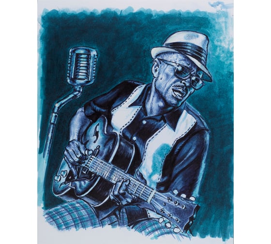 Набор капиллярных ручек Faber-Castell pitt artist pen brush the blues 8 шт, пластиковая упаковка, европодвес 167173