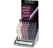 Автоматическая шариковая ручка Faber-Castell grip 2010 синяя, 0.7 мм, трехгранный корпус ассорти, дисплей 243941