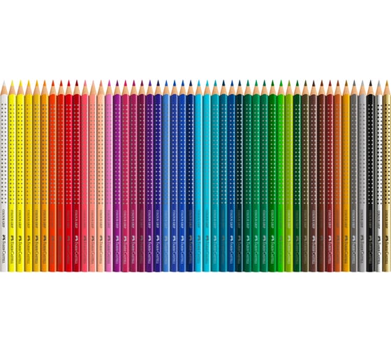 Цветные карандаши Faber-Castell grip, 48 цветов, трехгранные, заточенные, картонная коробка, европодвес 112449