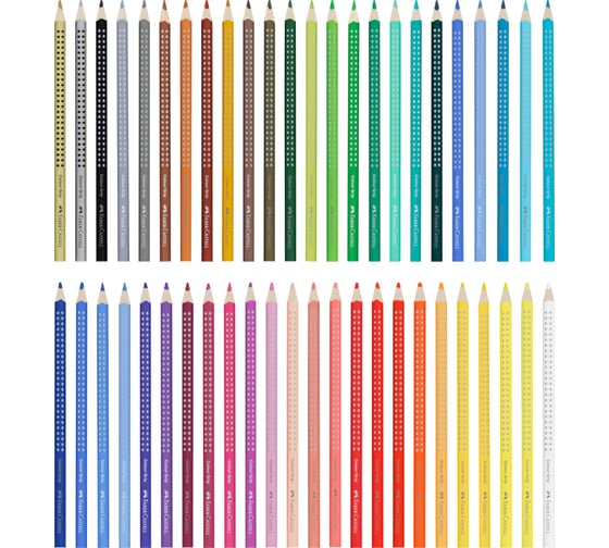 Цветные карандаши Faber-Castell grip, 48 цветов, трехгранные, заточенные, картонная коробка, европодвес 112449