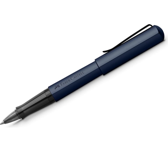 Ручка-роллер Faber-Castell hexo черная, 0.7 мм, шестигранный, синий корпус, картонная коробка 140545
