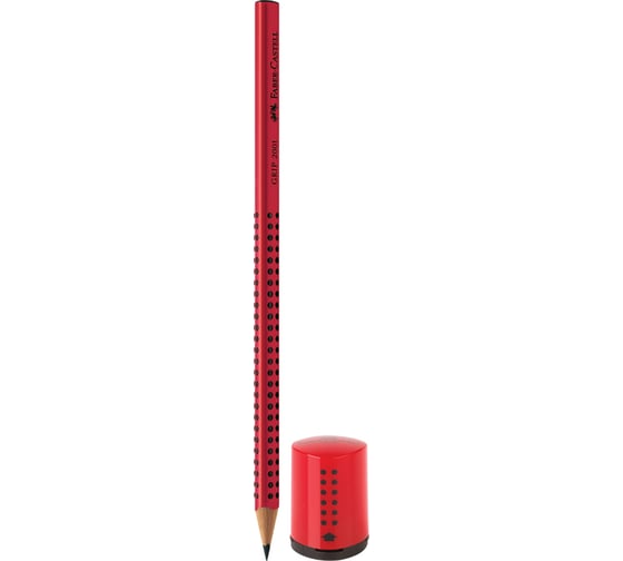 Набор чернографитных карандашей Faber-Castell grip 2001 2 шт, точилка, заточенные, блистер 183798