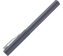 Перьевая ручка Faber-Castell grip 2010 синяя, f 0.6 мм, трехгранный, бархатный серый корпус 140830