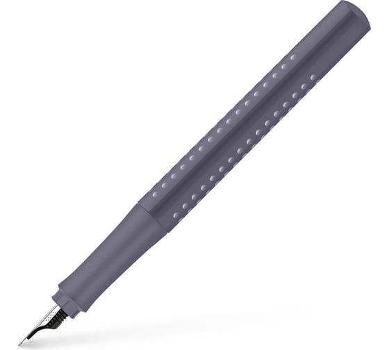 Перьевая ручка Faber-Castell grip 2010 синяя, f 0.6 мм, трехгранный, бархатный серый корпус 140830
