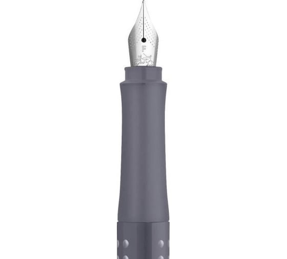 Перьевая ручка Faber-Castell grip 2010 синяя, f 0.6 мм, трехгранный, бархатный серый корпус 140830