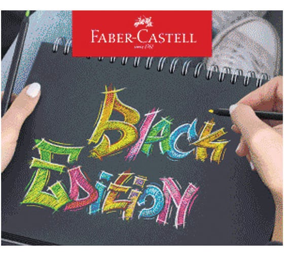 Цветные карандаши Faber-Castell black edition, 24 цвета, трехгранные, черное дерево, заточенные, картон 116424