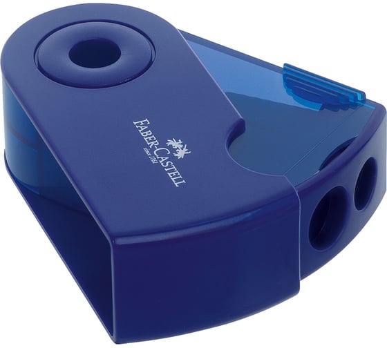 Пластиковая точилка Faber-Castell sleeve 2 отверстия, контейнер, красная/синяя 182701