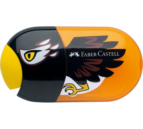 Пластиковая точилка Faber-Castell с ластиком eagle 2 отверстия, контейнер 183527