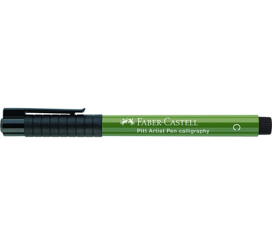 Капиллярная ручка Faber-Castell pitt artist pen calligraphy цвет 174 хром зеленый непрозрачный, с 2.5 мм, пишущий узел каллиграфический 167574