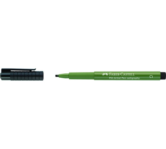 Капиллярная ручка Faber-Castell pitt artist pen calligraphy цвет 174 хром зеленый непрозрачный, с 2.5 мм, пишущий узел каллиграфический 167574