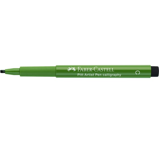 Капиллярная ручка Faber-Castell pitt artist pen calligraphy цвет 174 хром зеленый непрозрачный, с 2.5 мм, пишущий узел каллиграфический 167574