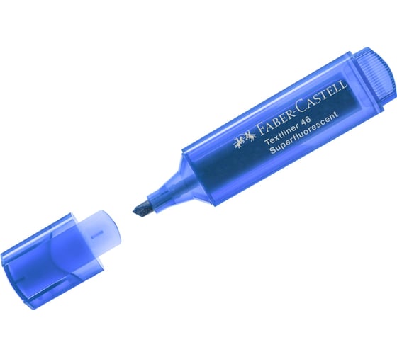 Текстовыделитель Faber-Castell 46 superfluorescent флуоресцентный синий, 1-5 мм 154652