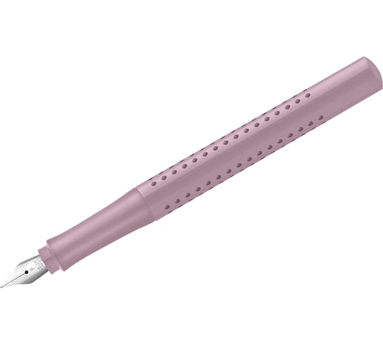Перьевая ручка Faber-Castell grip 2010 синяя, f 0.6 мм, трехгранный, дымчато-розовый корпус 140826