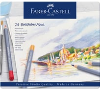 Художественные акварельные карандаши Faber-Castell goldfaber aqua, 24 цвета, металлическая коробка 114624
