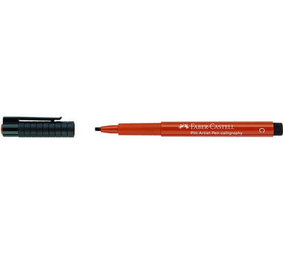 Капиллярная ручка Faber-Castell pitt artist pen calligraphy цвет 188 сангина, с 2.5 мм, пишущий узел каллиграфический 167588